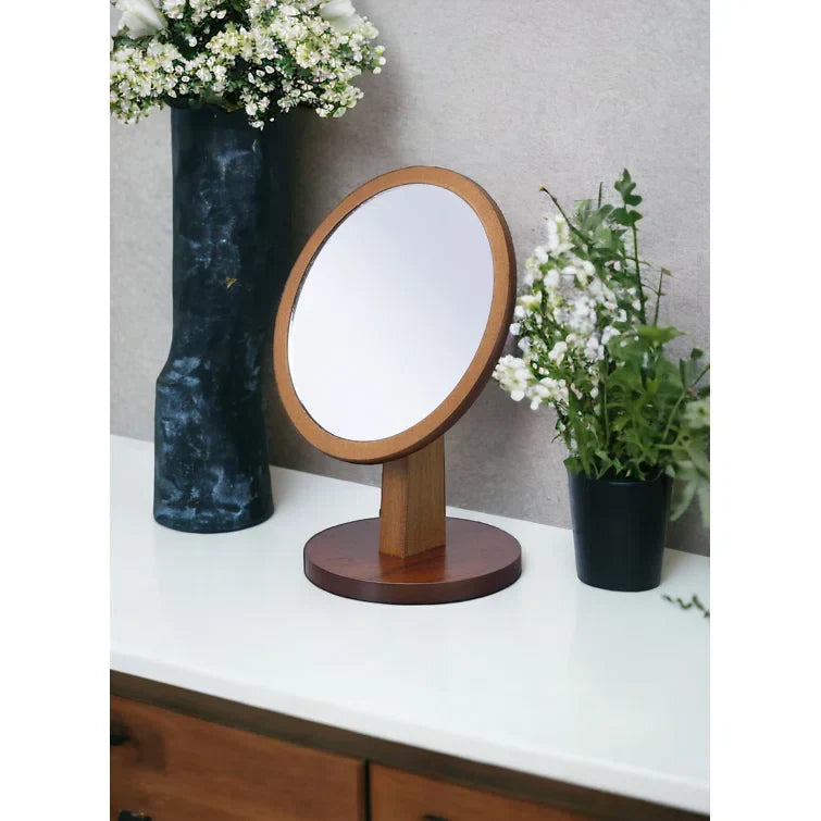 Brown Round Makeup Mirror