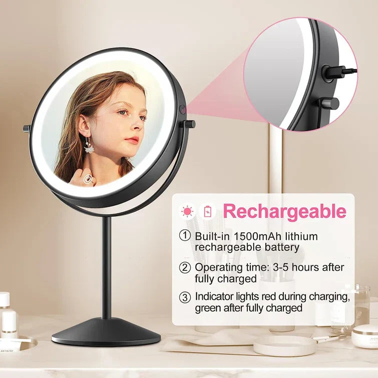 Malsky Round LED Makeup Mirror